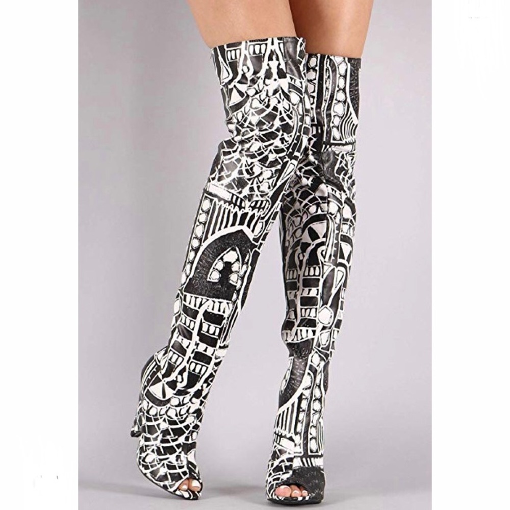 ❤️Sexy above knee peep toe boots ❤️